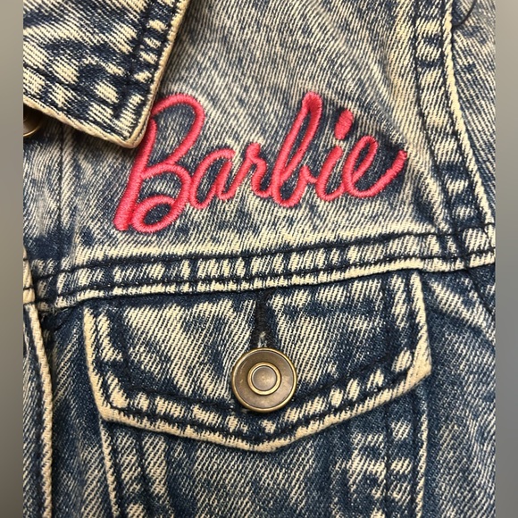BARBIE Iconic Embroidered Acid Wash Denim Jean Jacket - Picture 2 of 9